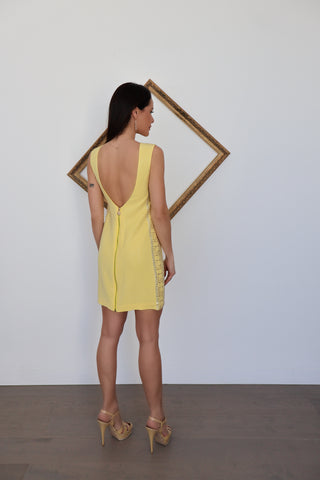 Versace x H&M Yellow Studded Mini Dress - Size 36