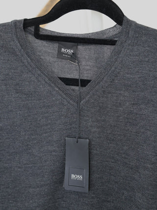 Hugo Boss dark grey men’s V-neck sweater