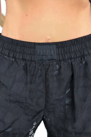 Alexander Wang x H&M black and silver reflective runway shorts with sporty silhouette