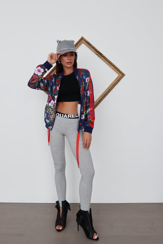 Karl Lagerfeld grey denim cap with cat ears design