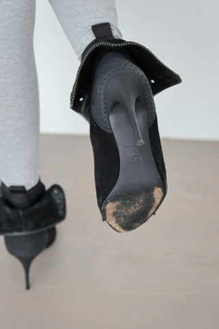 Alexander Wang x H&M black leather and suede scuba ankle boots