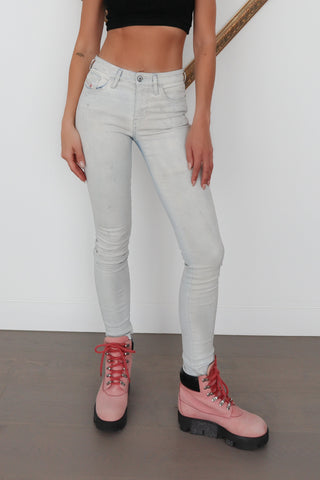 Diesel Skinzee super slim skinny stretch denim jeans in blue wash