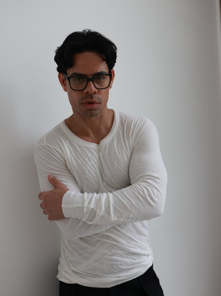Rick Owens white double layer long sleeve shirt size medium