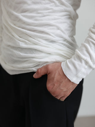 Rick Owens white double layer long sleeve shirt size medium
