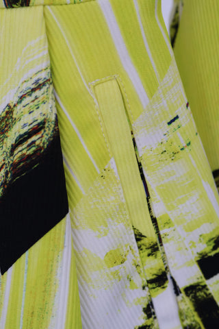 Kenzo Kids green and black abstract print dress, size 8 years, relaxed silhouette.