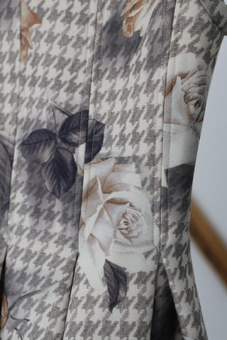 Monnalisa floral occasion dress for girls, size 8 years, structured silhouette.