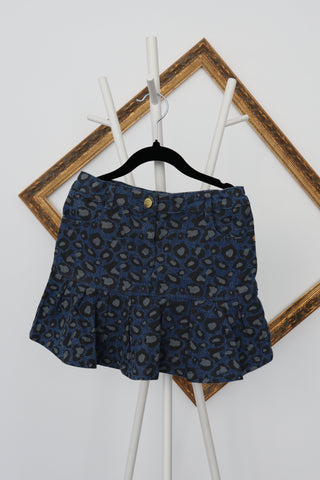 Little Marc Jacobs Leopard Print Flared Denim Skirt – 5 Years