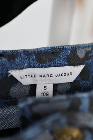 Little Marc Jacobs girls leopard print flared denim skirt, size 5 years.