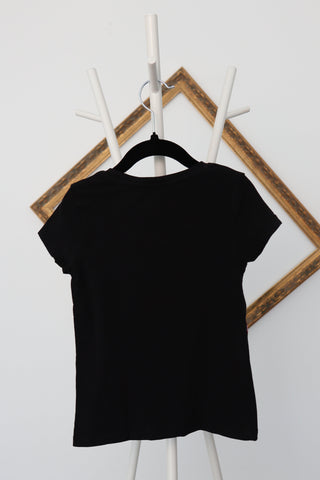 Karl Lagerfeld Kids black Choupette “In Love Cats” graphic T-shirt, size 10 years.