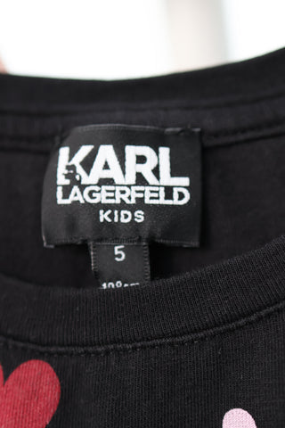 Karl Lagerfeld Kids black Choupette “In Love Cats” graphic T-shirt, size 5 years