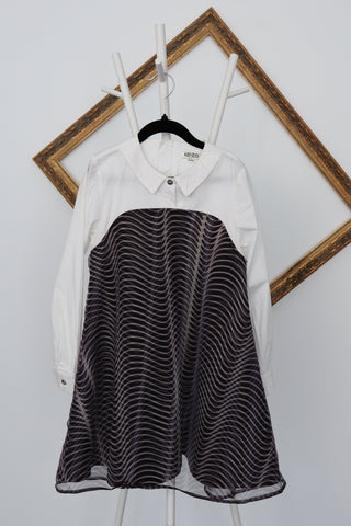 Kenzo Kids  girls white holographic mini party dress, size 8 years