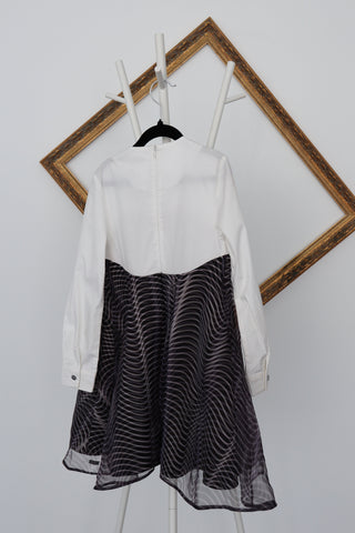 Kenzo Kids  girls white holographic mini party dress, size 8 years