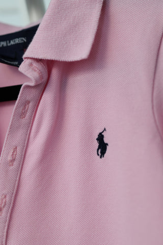 Ralph Lauren girls pink long sleeve cotton polo top, size 5 years