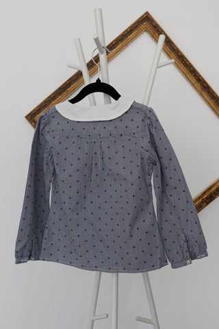 Tommy Hilfiger girls blue and white shirt, size 110 cm, classic silhouette