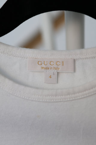 Gucci Kids white cotton shirt, size 4 years, classic silhouette