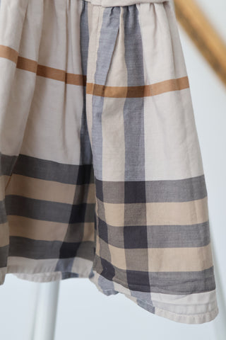 Burberry Kids sand beige cotton short sleeve dress, size 5 years.