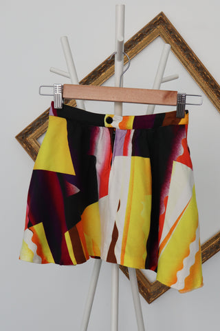 Kenzo Kids multicoloured spray collage stretch mini skirt, size 6 years.