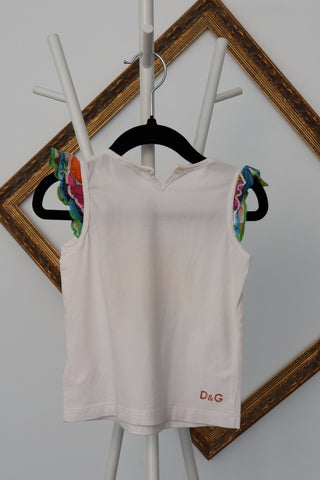 Dolce & Gabbana Junior white printed cotton top for toddlers, size 18–24 months.