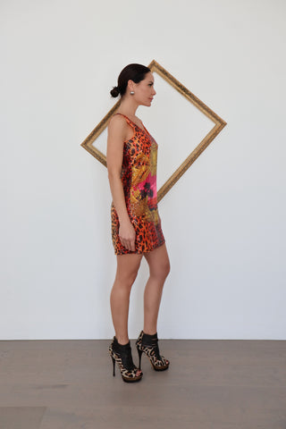 Versace x H&M Sequined Leopard Tropic Print Mini Tank Dress – Size XS