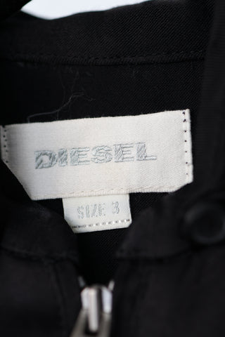 Diesel Kids black dress with mesh detailing and removable hood, size 3 years
