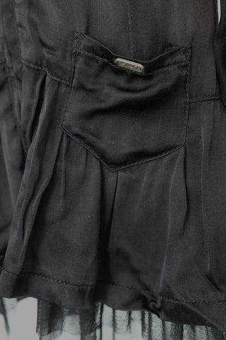 Diesel Kids black dress with mesh detailing and removable hood, size 3 years