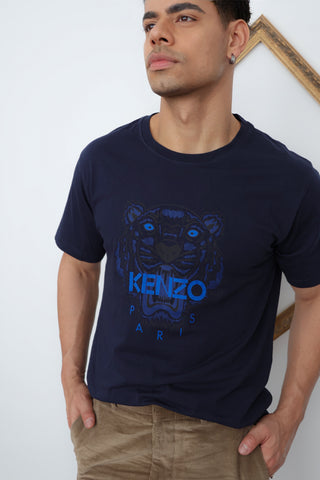 Kenzo Tiger Print T-Shirt – Navy Blue | Size XL