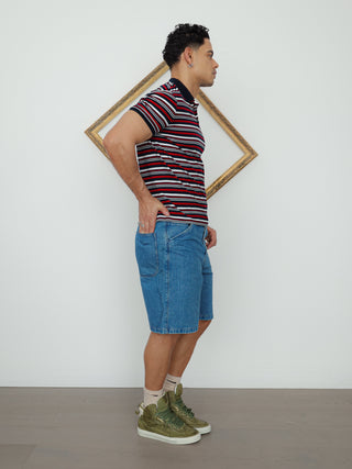 Gucci Tricolor Web Stripe Polo Shirt – Size L