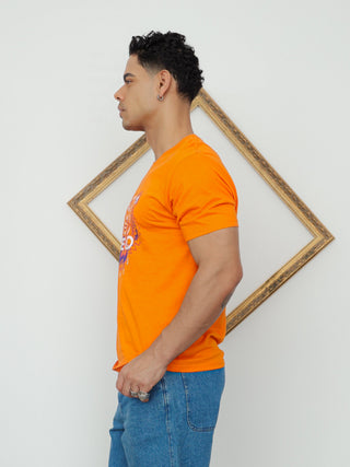 Kenzo Tiger Print T-Shirt – Orange | Size XL