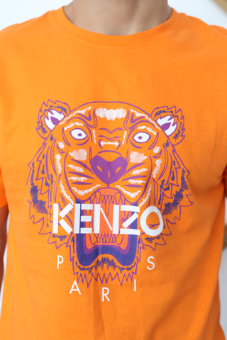 Kenzo Tiger Print T-Shirt – Orange | Size XL