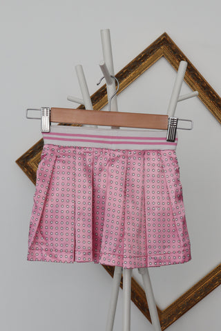 Monnalisa girls white Tweety Bird top with pink bow and matching skirt, size 3 years.