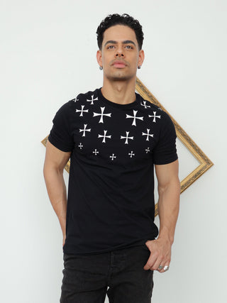 Neil Barrett Layered Hem V-Neck Slub T-Shirt – Black | L