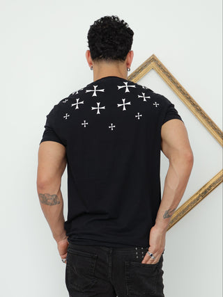 Neil Barrett Layered Hem V-Neck Slub T-Shirt – Black | L
