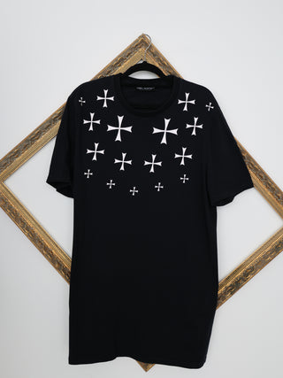Neil Barrett Layered Hem V-Neck Slub T-Shirt – Black | L