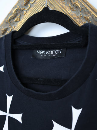 Neil Barrett Layered Hem V-Neck Slub T-Shirt – Black | L