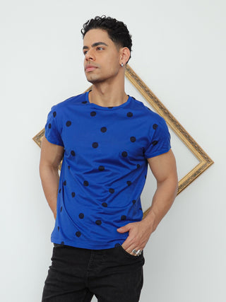 Acne Studios Polka Dot Crew Neck T-Shirt – Blue | Size M