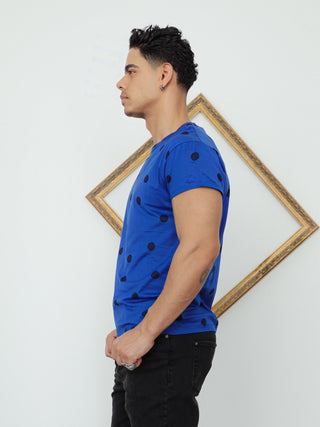 Acne Studios Polka Dot Crew Neck T-Shirt – Blue | Size M