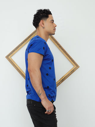 Acne Studios Polka Dot Crew Neck T-Shirt – Blue | Size M