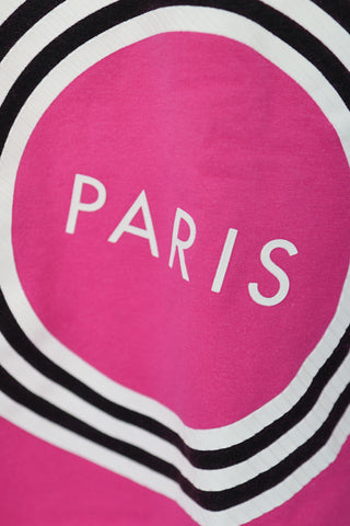 Kenzo Kids pink pullover sweatshirt with signature logo and PARIS text, size 4 years.