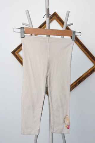Juicy Couture off white cotton stretch leggings 18–24 months.