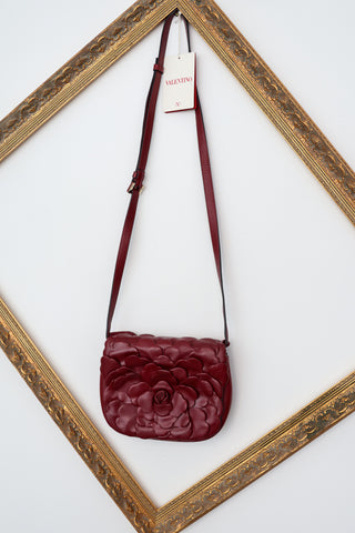 Valentino Garavani red Rose Edition tiered floral clutch bag new with tags.
