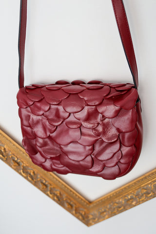 Valentino Garavani red Rose Edition tiered floral clutch bag new with tags.