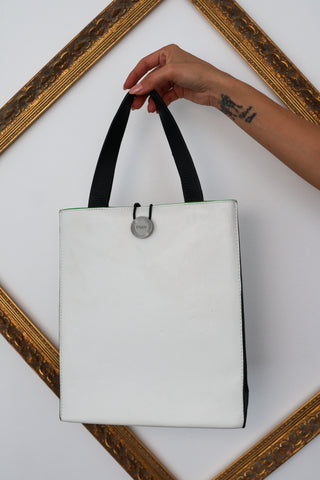 Kenzo x H&M limited edition white genuine leather tote bag.