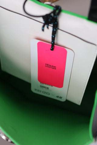 Kenzo x H&M limited edition white genuine leather tote bag.
