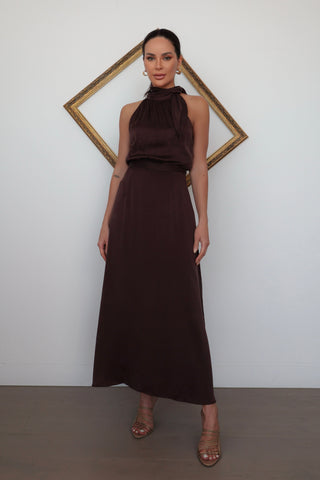 Zimmermann Necktie Picnic Dress – Chocolate Brown