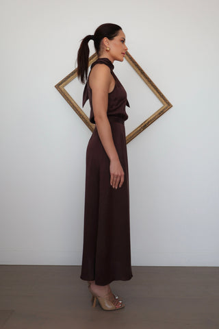 Zimmermann Necktie Picnic Dress – Chocolate Brown