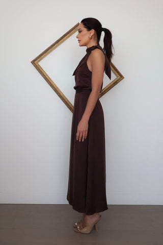Zimmermann Necktie Picnic Dress – Chocolate Brown