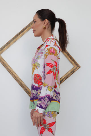 Versace for Riachuelo Marine Print Shirt, Size 36