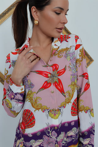 Versace for Riachuelo Marine Print Shirt, Size 36