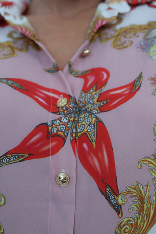 Versace for Riachuelo Marine Print Shirt, Size 36