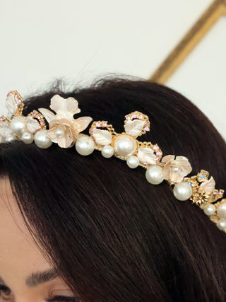 Ael Este Gold Sofia Pear Headband - OS